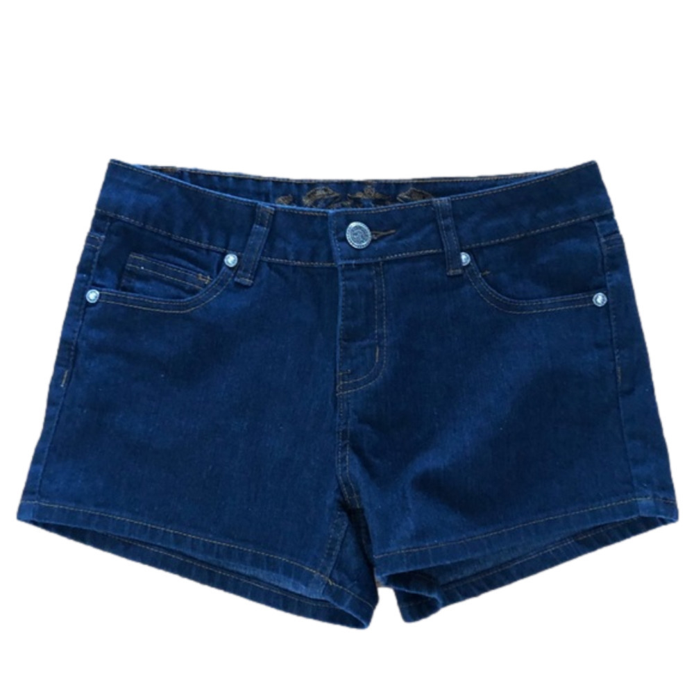 Wax Jean Dark Blue Denim Jean Shorts With Front And Back Pockets Size Medium